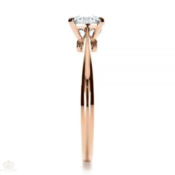 Custom Diamond Side Stone Engagement Ring [Setting Only] - EC072 - Roselle Jewelry