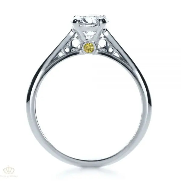 Custom Diamond Side Stone Engagement Ring [Setting Only] - EC072 - Roselle Jewelry