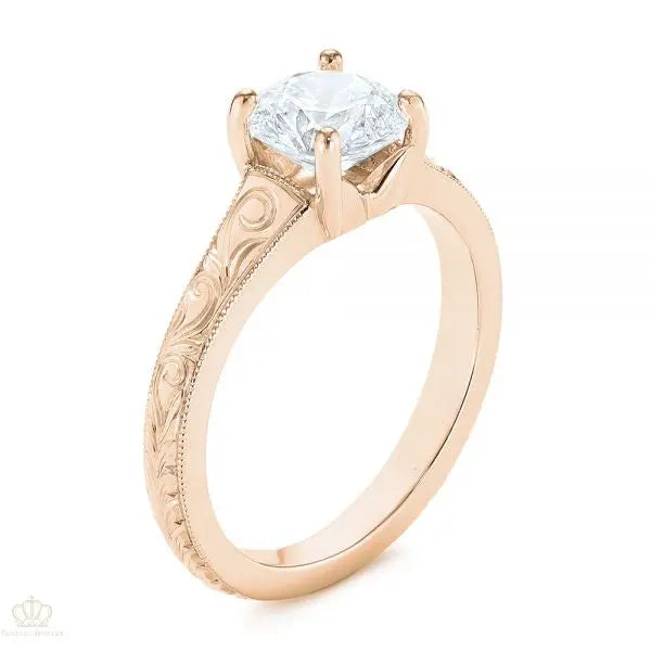 Vintage Solitaire Diamond Engagement Ring [Setting Only] - EC063 - Roselle Jewelry