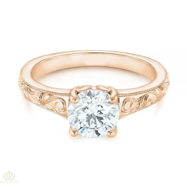 Vintage Solitaire Diamond Engagement Ring [Setting Only] - EC063 - Roselle Jewelry