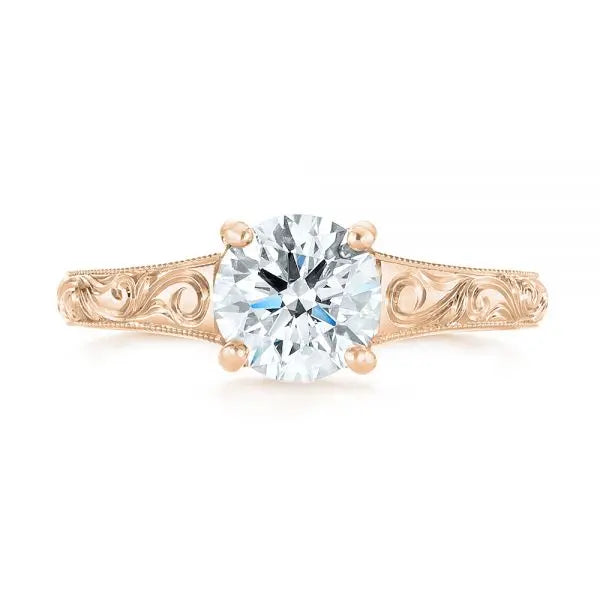 Vintage Solitaire Diamond Engagement Ring [Setting Only] - EC063 - Roselle Jewelry