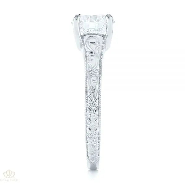 Vintage Solitaire Diamond Engagement Ring [Setting Only] - EC063 - Roselle Jewelry