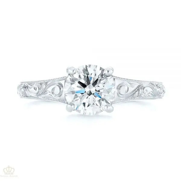 Vintage Solitaire Diamond Engagement Ring [Setting Only] - EC063 - Roselle Jewelry