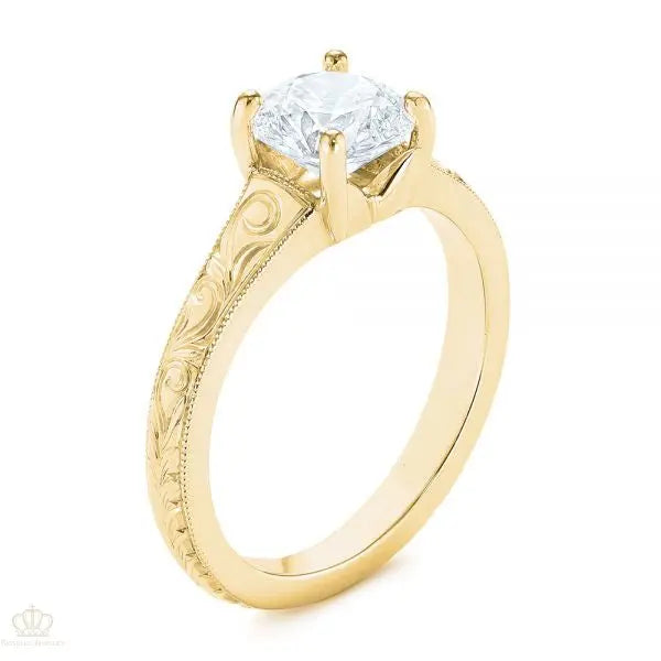 Vintage Solitaire Diamond Engagement Ring [Setting Only] - EC063 - Roselle Jewelry