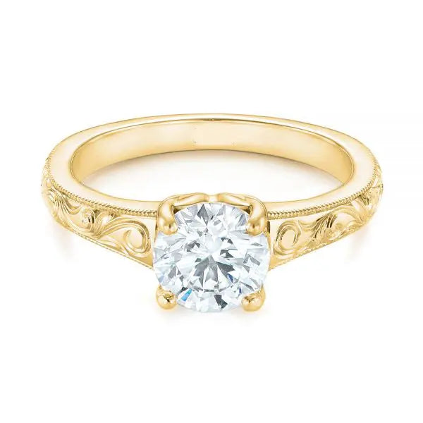Vintage Solitaire Diamond Engagement Ring [Setting Only] - EC063 - Roselle Jewelry