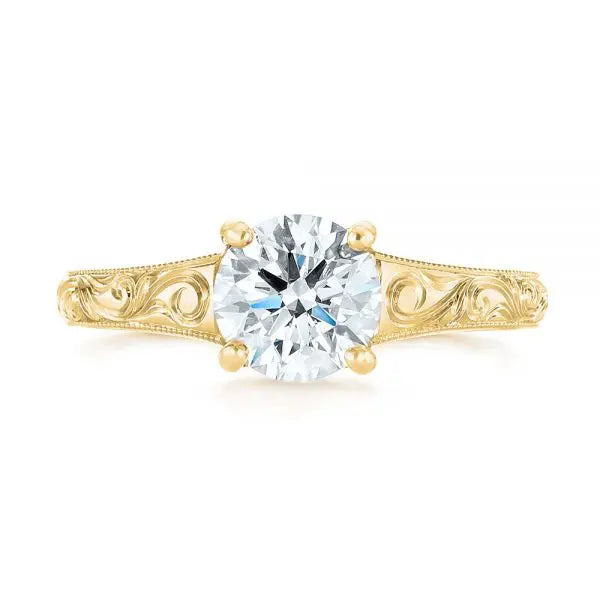 Vintage Solitaire Diamond Engagement Ring [Setting Only] - EC063 - Roselle Jewelry