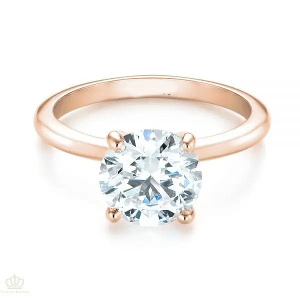 Custom Solitaire Diamond Engagement Ring [Setting Only] - EC070 - Roselle Jewelry