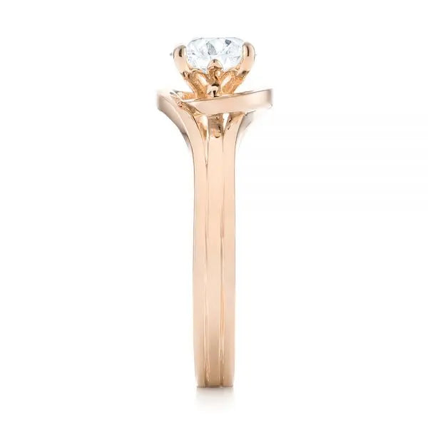 Custom Solitaire Diamond Engagement Ring [Setting Only] - EC068 - Roselle Jewelry