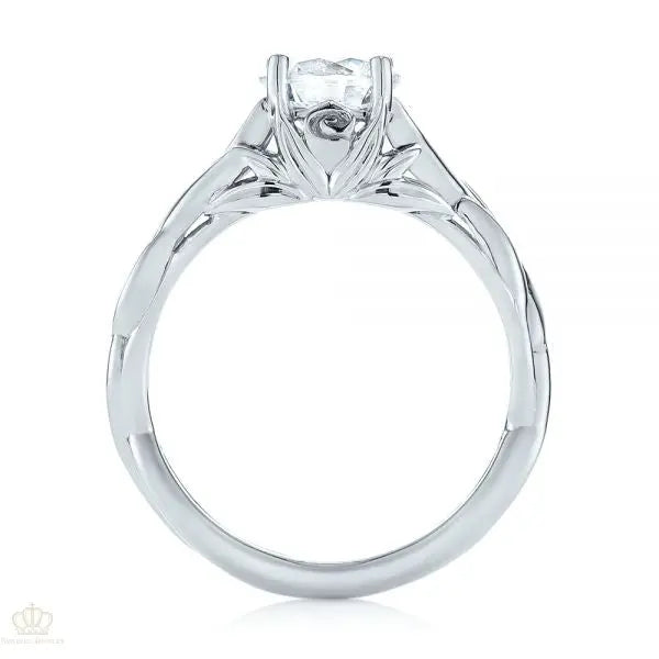 Floral Solitaire Diamond Engagement Ring [Setting Only] - EC042 - Roselle Jewelry