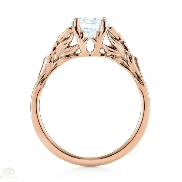 Rose Floral Butterfly Solitaire Diamond Engagement Ring [Setting Only] - EC040 - Roselle Jewelry