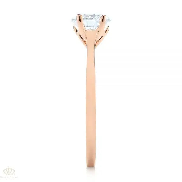 Four Prong Floral Solitaire Diamond Engagement Ring [Setting Only] - EC032 - Roselle Jewelry