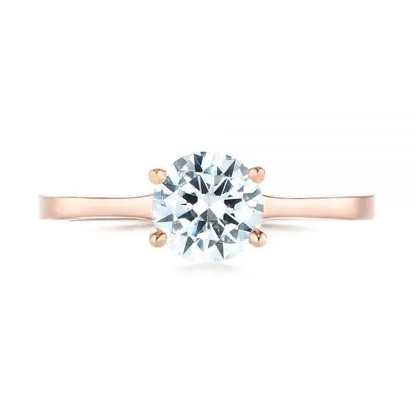 Four Prong Floral Solitaire Diamond Engagement Ring [Setting Only] - EC032 - Roselle Jewelry