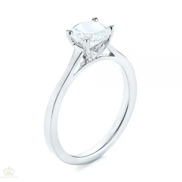 Four Prong Floral Solitaire Diamond Engagement Ring [Setting Only] - EC032 - Roselle Jewelry