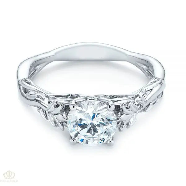 Four Prong Vintage Floral Solitaire Diamond Engagement Ring [Setting Only] - EC037 - Roselle Jewelry