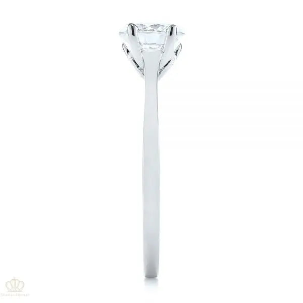 Four Prong Floral Solitaire Diamond Engagement Ring [Setting Only] - EC032 - Roselle Jewelry