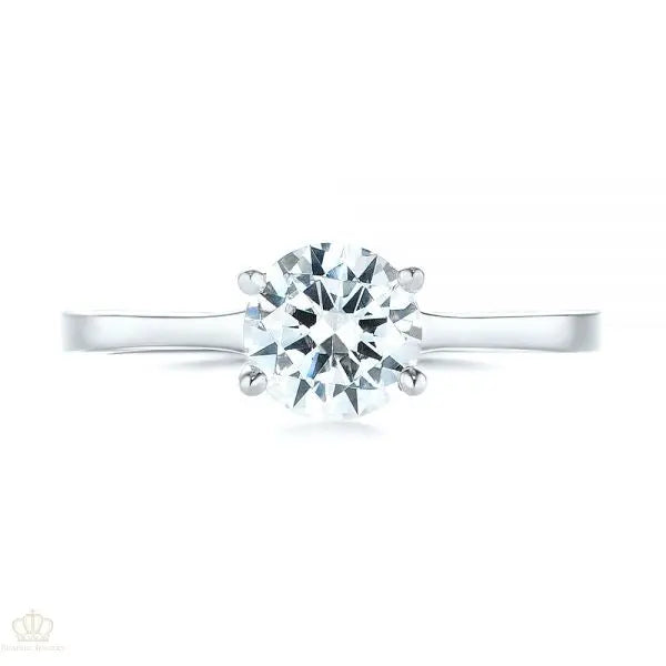 Four Prong Floral Solitaire Diamond Engagement Ring [Setting Only] - EC032 - Roselle Jewelry