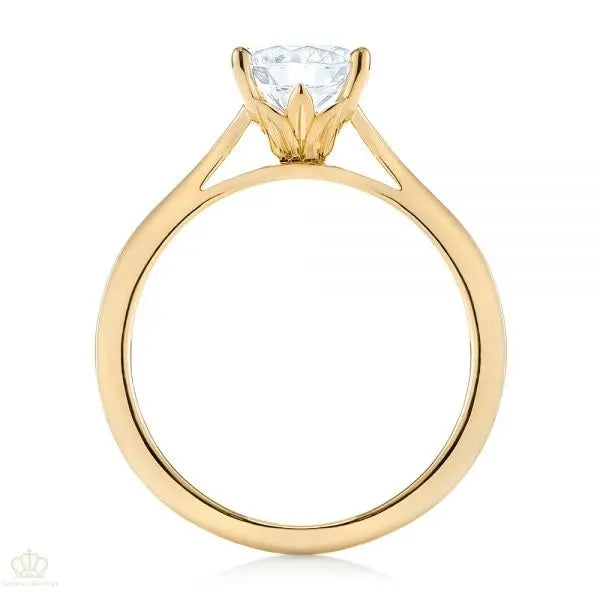 Four Prong Floral Solitaire Diamond Engagement Ring [Setting Only] - EC032 - Roselle Jewelry