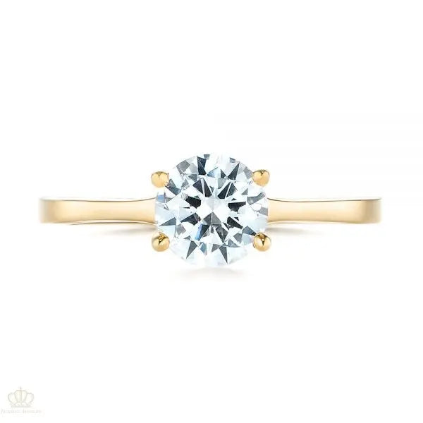 Four Prong Floral Solitaire Diamond Engagement Ring [Setting Only] - EC032 - Roselle Jewelry