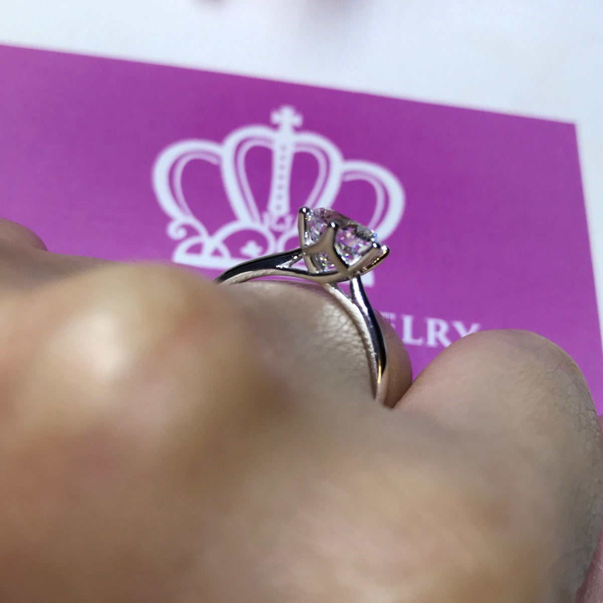 Six Prong Solitaire Engagement Ring - NT12 - Roselle Jewelry