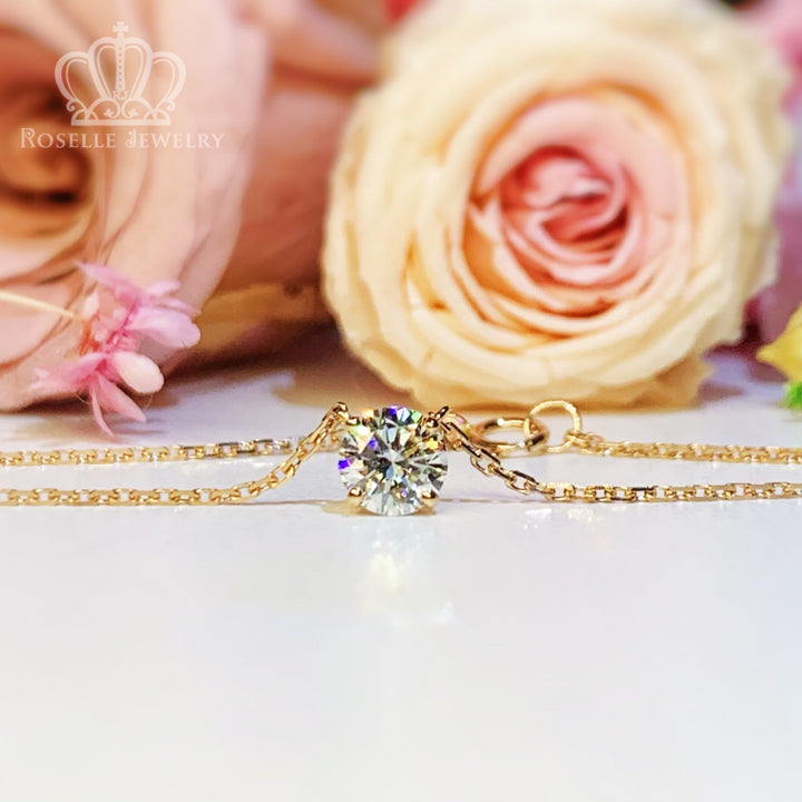 0.50CT Lab Grown Diamond Four Prong Solitaire Necklaces - LC1 - Roselle Jewelry
