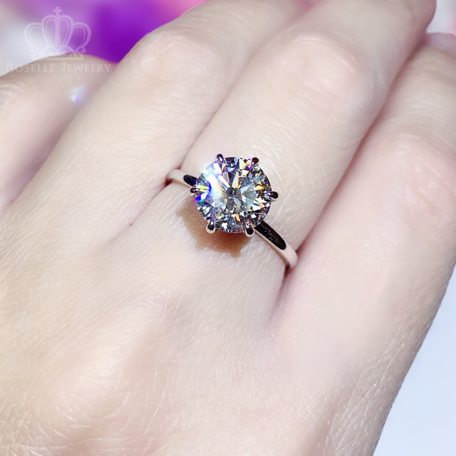 Floral Hidden Halo Diamond Engagement Ring [Setting Only] - EC104