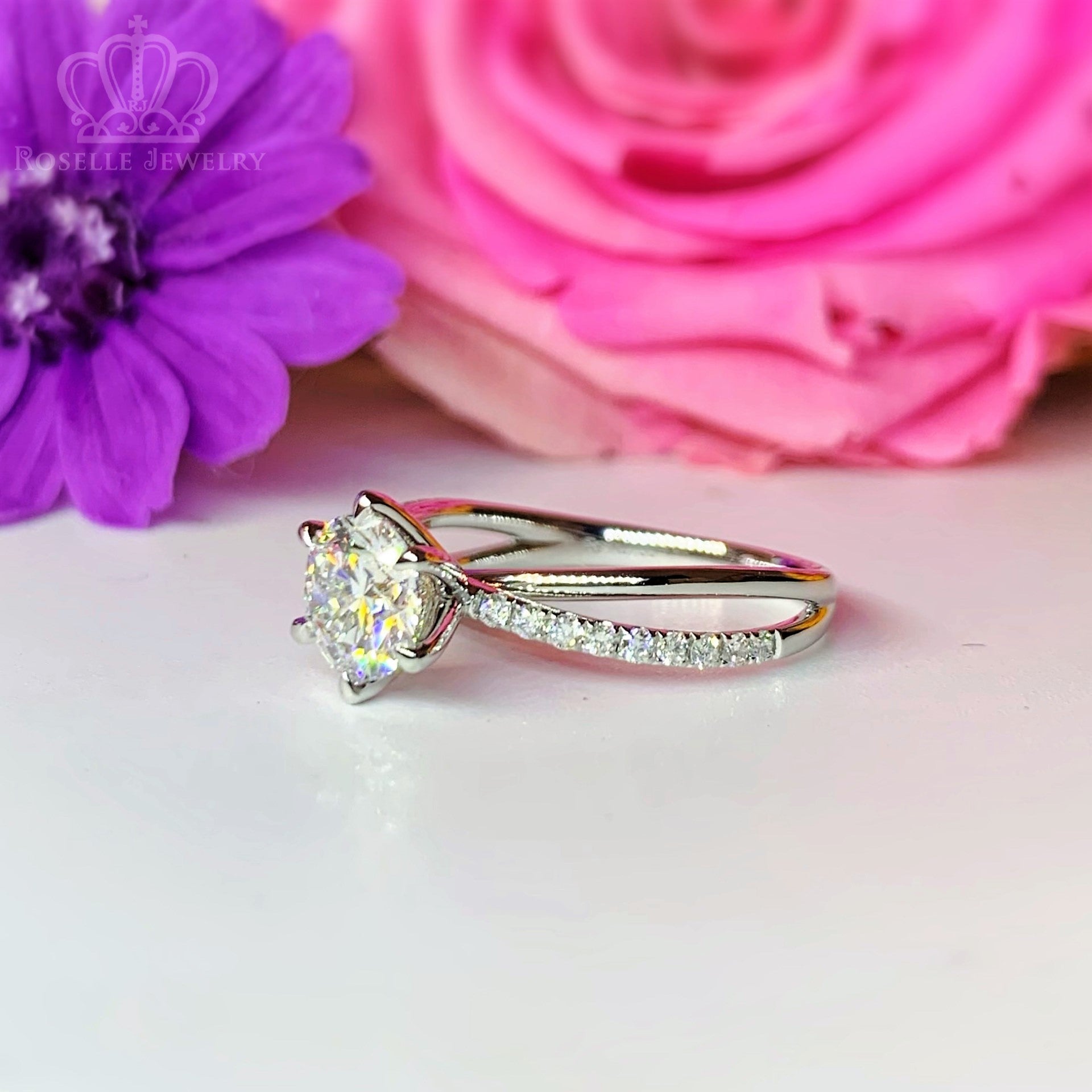 LGR022 - Side Stone Twist Engagement Diamond Ring [Setting Only]