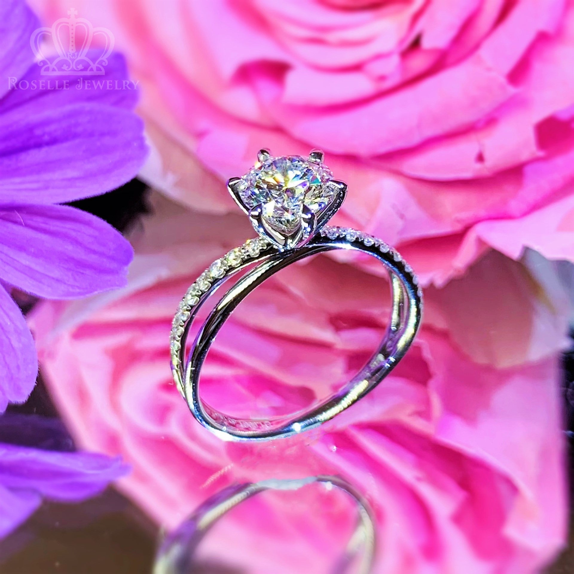 LGR022 - Side Stone Twist Engagement Diamond Ring [Setting Only]