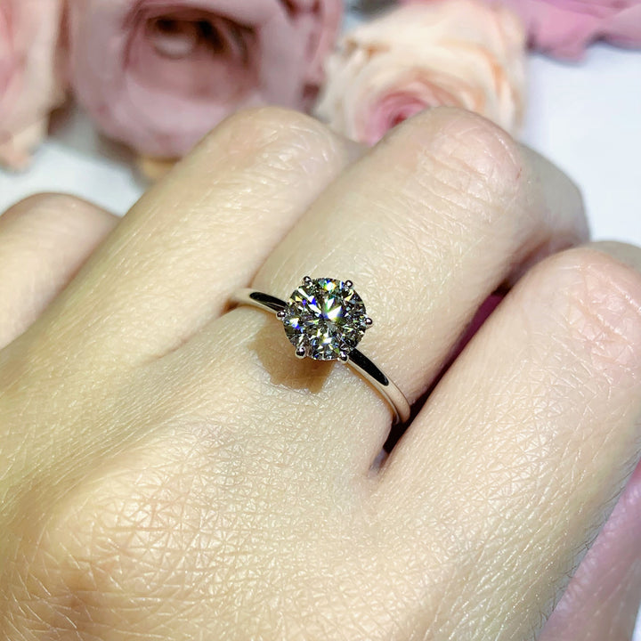 1.01CT Six Prong Lab Grown Solitaire Diamond Ring - LGR003 - Roselle Jewelry