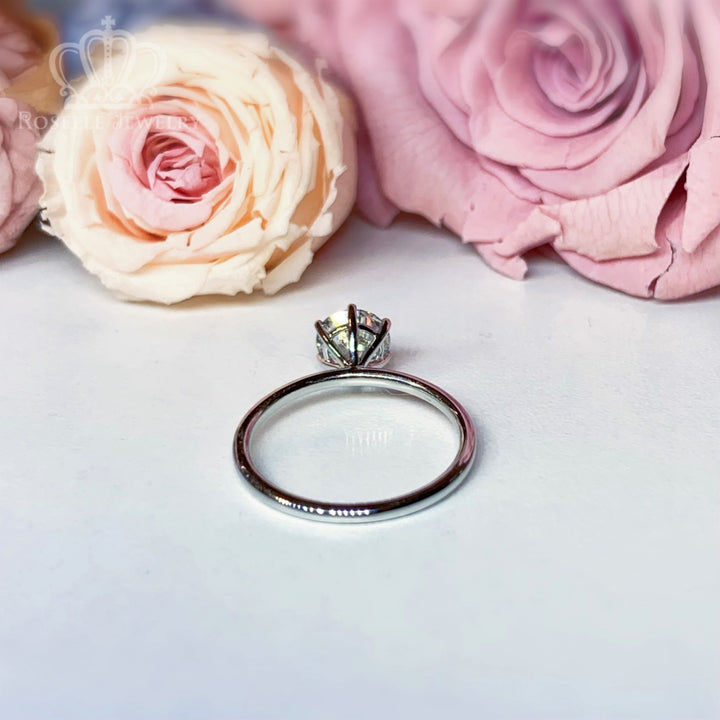 1.01CT Six Prong Lab Grown Solitaire Diamond Ring - LGR003 - Roselle Jewelry