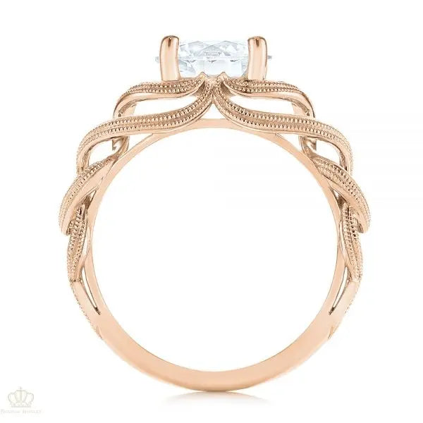 Intertwined Solitaire Diamond Engagement Ring [Setting Only] - EC060 - Roselle Jewelry