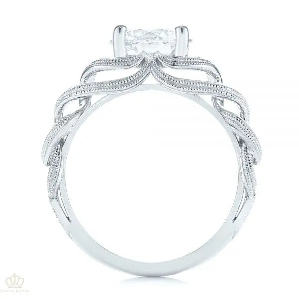 Intertwined Solitaire Diamond Engagement Ring [Setting Only] - EC060 - Roselle Jewelry