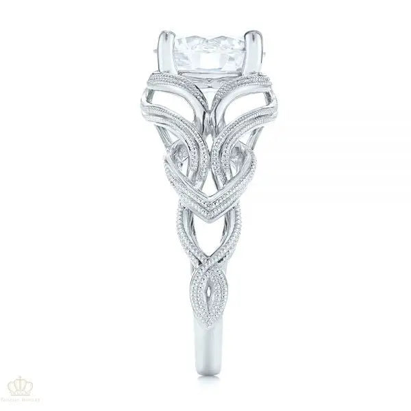 Intertwined Solitaire Diamond Engagement Ring [Setting Only] - EC060 - Roselle Jewelry