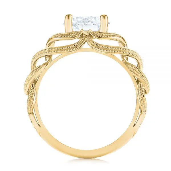 Intertwined Solitaire Diamond Engagement Ring [Setting Only] - EC060 - Roselle Jewelry