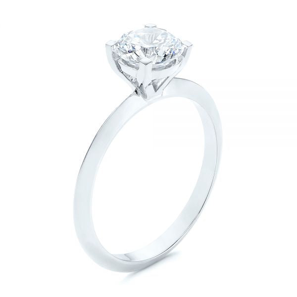 Knife Edge Solitaire Diamond Engagement Ring [Setting Only] - EC079 - Roselle Jewelry