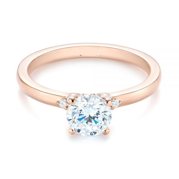 Minimalist Diamond Side Stone Engagement Ring [Setting Only] - EC081 - Roselle Jewelry