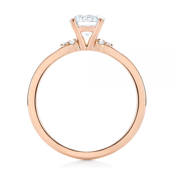 Minimalist Diamond Side Stone Engagement Ring [Setting Only] - EC081 - Roselle Jewelry