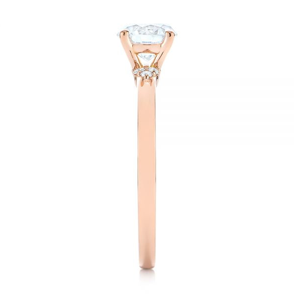 Minimalist Diamond Side Stone Engagement Ring [Setting Only] - EC081 - Roselle Jewelry