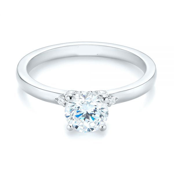 Minimalist Diamond Side Stone Engagement Ring [Setting Only] - EC081 - Roselle Jewelry