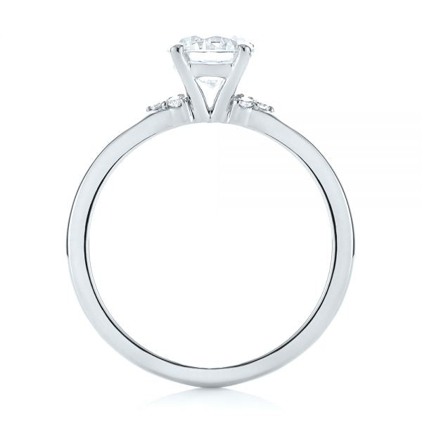 Minimalist Diamond Side Stone Engagement Ring [Setting Only] - EC081 - Roselle Jewelry