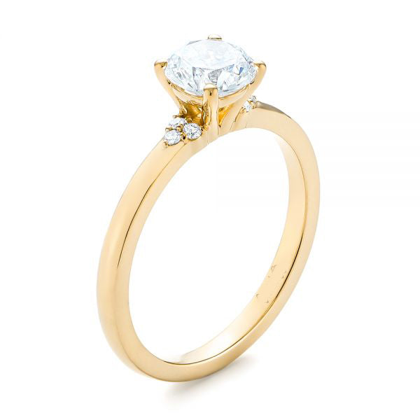 Minimalist Diamond Side Stone Engagement Ring [Setting Only] - EC081 - Roselle Jewelry