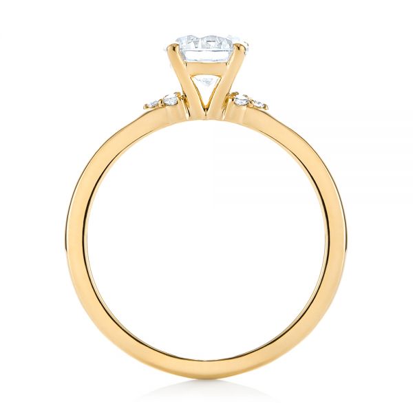 Minimalist Diamond Side Stone Engagement Ring [Setting Only] - EC081 - Roselle Jewelry