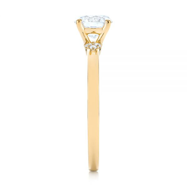 Minimalist Diamond Side Stone Engagement Ring [Setting Only] - EC081 - Roselle Jewelry