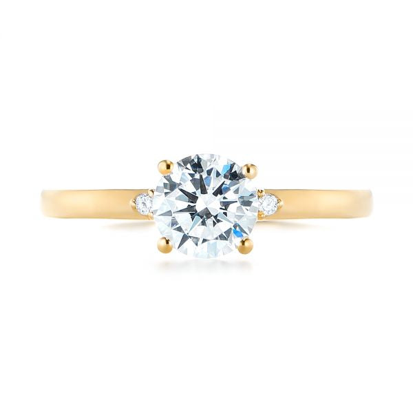 Minimalist Diamond Side Stone Engagement Ring [Setting Only] - EC081 - Roselle Jewelry