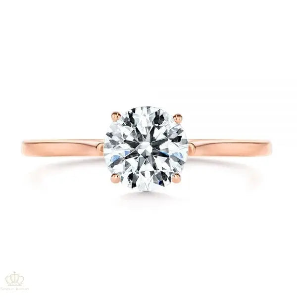 Four Prong Leaf Solitaire Diamond Engagement Ring [Setting Only] - EC026 - Roselle Jewelry