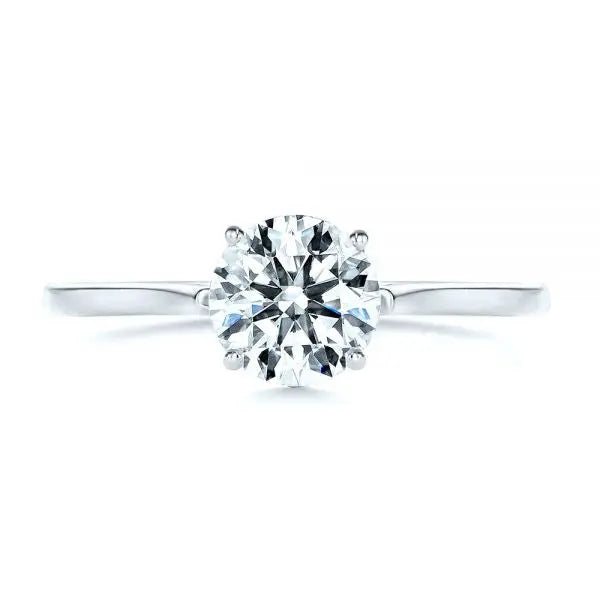 Four Prong Leaf Solitaire Diamond Engagement Ring [Setting Only] - EC026 - Roselle Jewelry