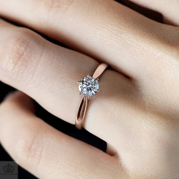 Six Prong Round Brilliant Engagement Ring [Setting Only] - EC015 - Roselle Jewelry