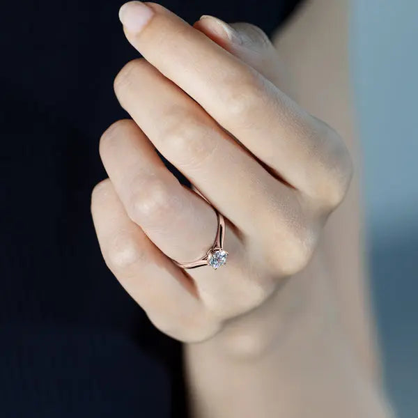 Six Prong Round Brilliant Engagement Ring [Setting Only] - EC015 - Roselle Jewelry