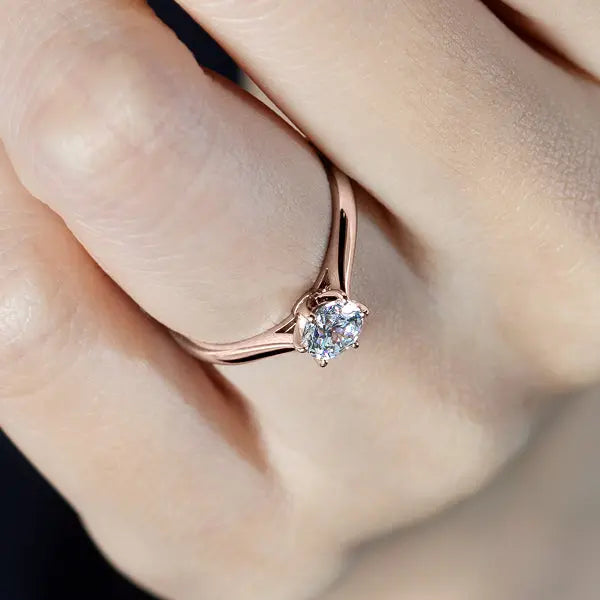 Six Prong Round Brilliant Engagement Ring [Setting Only] - EC015 - Roselle Jewelry