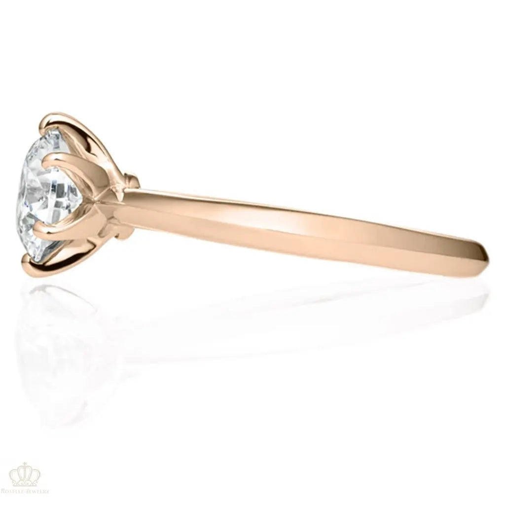 Six Prong Solitaire Round Brilliant Engagement Ring [Setting Only] - EC007 - Roselle Jewelry