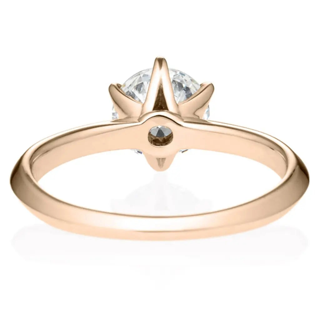 Six Prong Solitaire Round Brilliant Engagement Ring [Setting Only] - EC007 - Roselle Jewelry